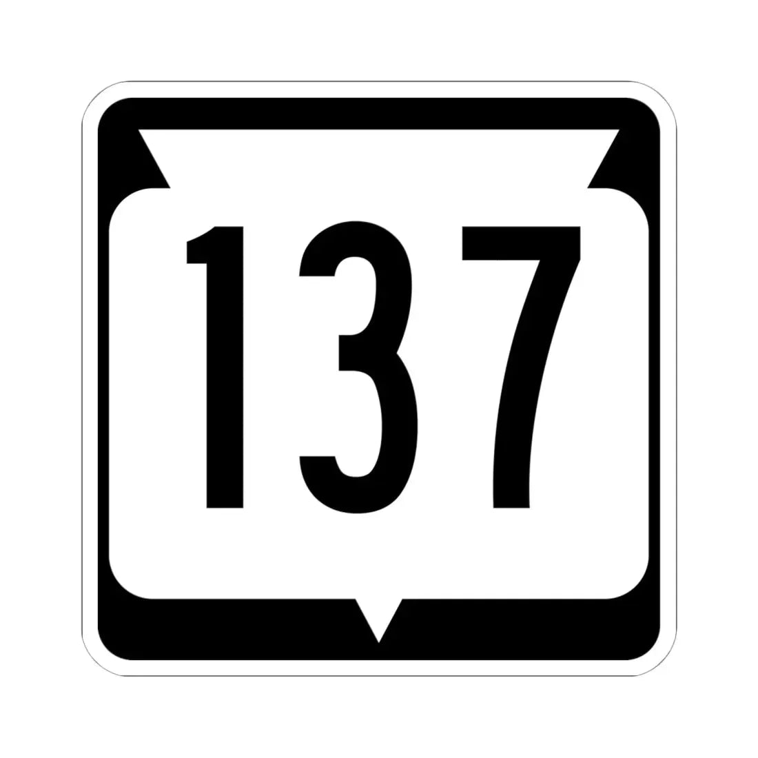 WIS 137 (Wisconsin) (Road Sign) STICKER Vinyl Kiss-Cut Decal 6 Inch White - The Sticker Space