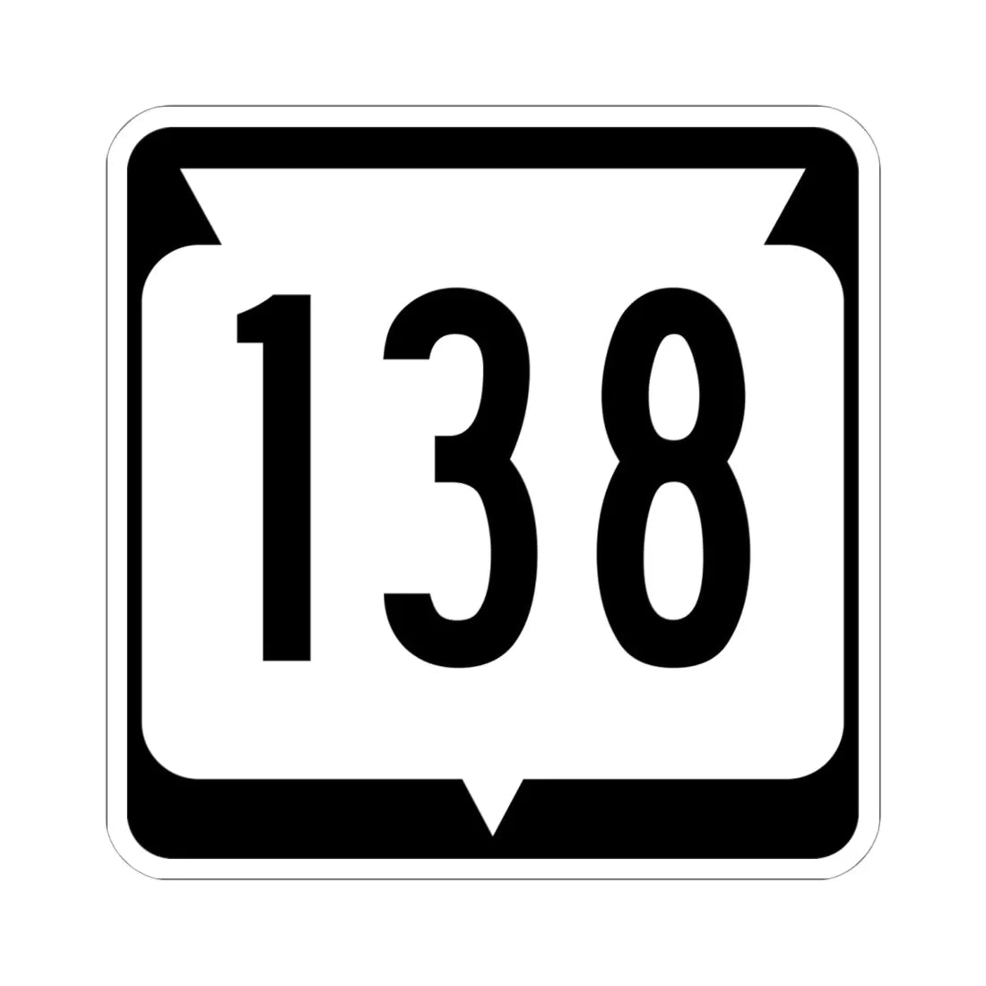 WIS 138 (Wisconsin) (Road Sign) STICKER Vinyl Kiss-Cut Decal 6 Inch White - The Sticker Space