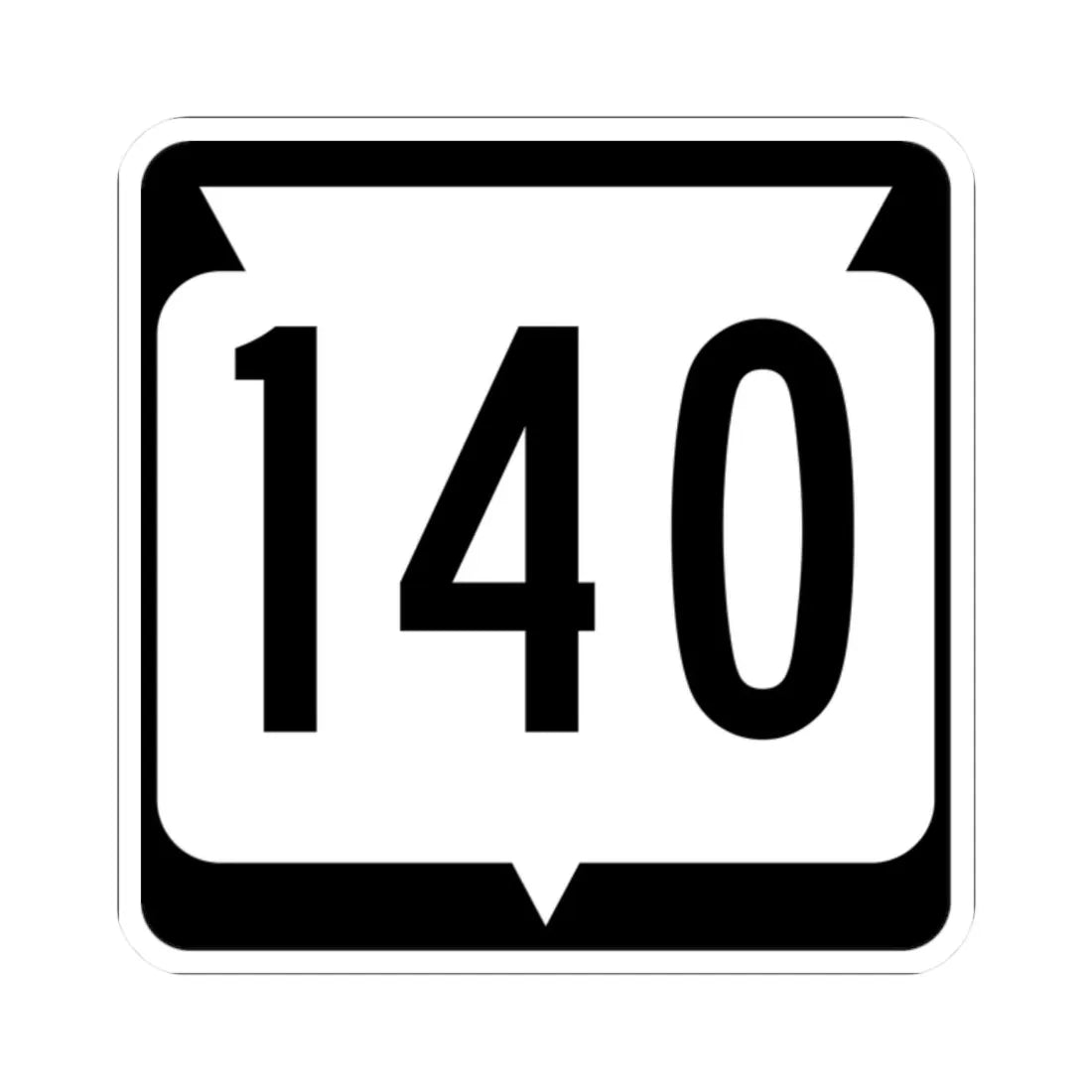 WIS 140 (Wisconsin) (Road Sign) STICKER Vinyl Kiss-Cut Decal 2 Inch White - The Sticker Space