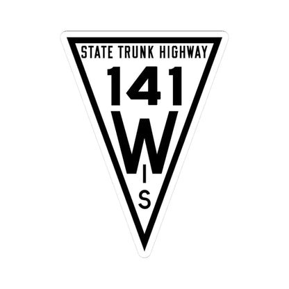 WIS 141 1919 (Wisconsin) (Road Sign) STICKER Vinyl Kiss-Cut Decal 3 Inch White - The Sticker Space