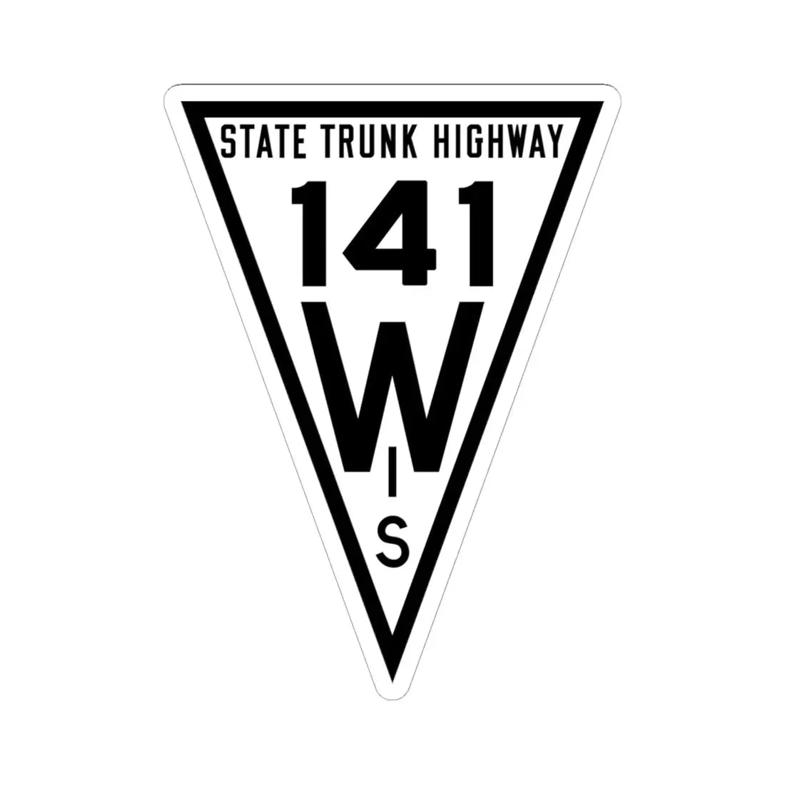 WIS 141 1919 (Wisconsin) (Road Sign) STICKER Vinyl Kiss-Cut Decal 6 Inch White - The Sticker Space