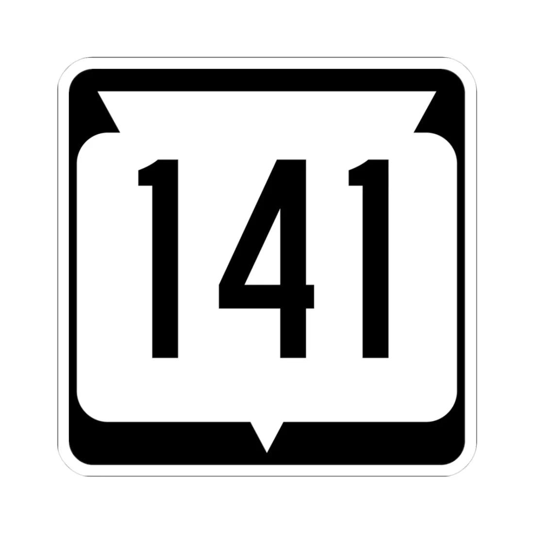 WIS 141 (Wisconsin) (Road Sign) STICKER Vinyl Kiss-Cut Decal 3 Inch White - The Sticker Space