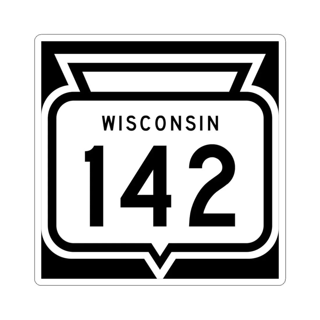 WIS 142 1958 (Wisconsin) (Road Sign) STICKER Vinyl Kiss-Cut Decal 6 Inch White - The Sticker Space