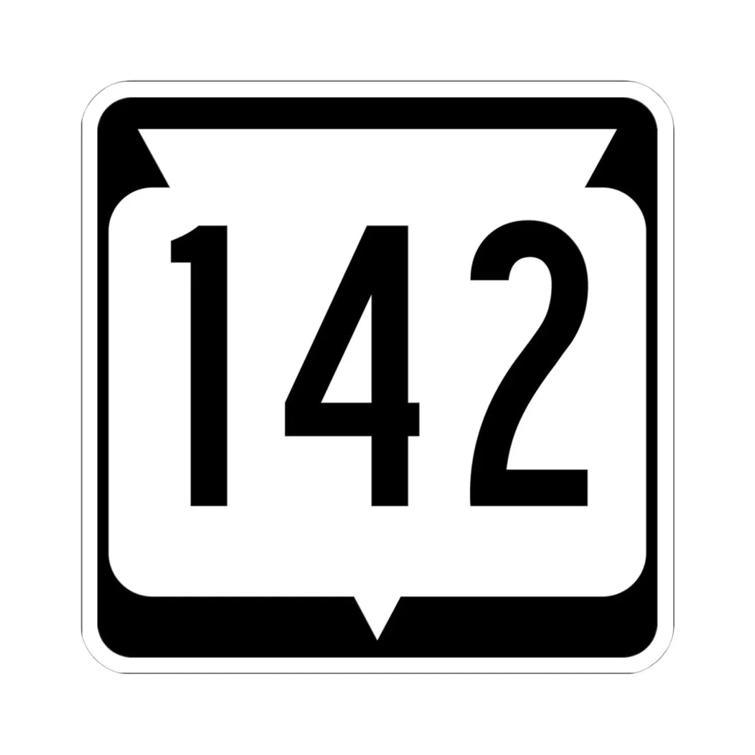 WIS 142 (Wisconsin) (Road Sign) STICKER Vinyl Kiss-Cut Decal 4 Inch White - The Sticker Space