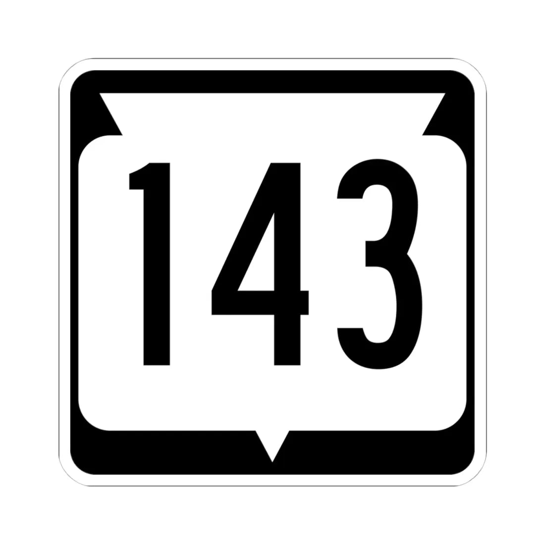 WIS 143 (Wisconsin) (Road Sign) STICKER Vinyl Kiss-Cut Decal 4 Inch White - The Sticker Space