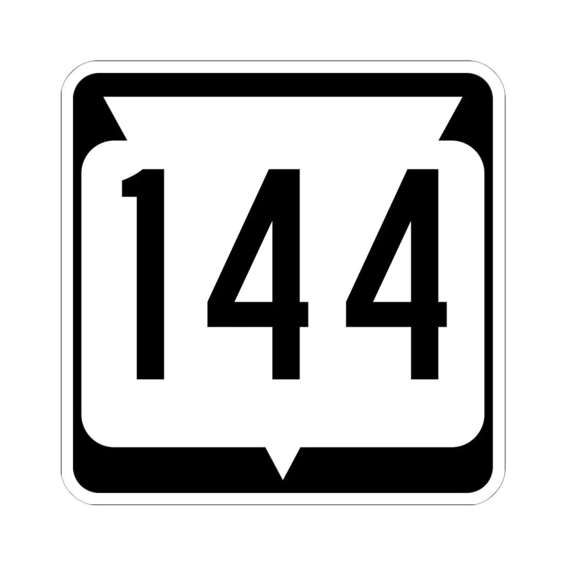 WIS 144 (Wisconsin) (Road Sign) STICKER Vinyl Kiss-Cut Decal 6 Inch White - The Sticker Space