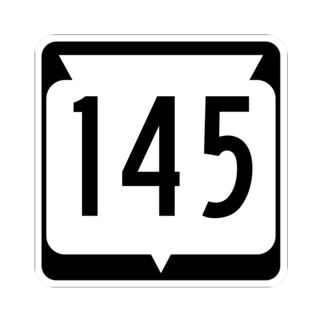 WIS 145 (Wisconsin) (Road Sign) STICKER Vinyl Kiss-Cut Decal 2 Inch White - The Sticker Space