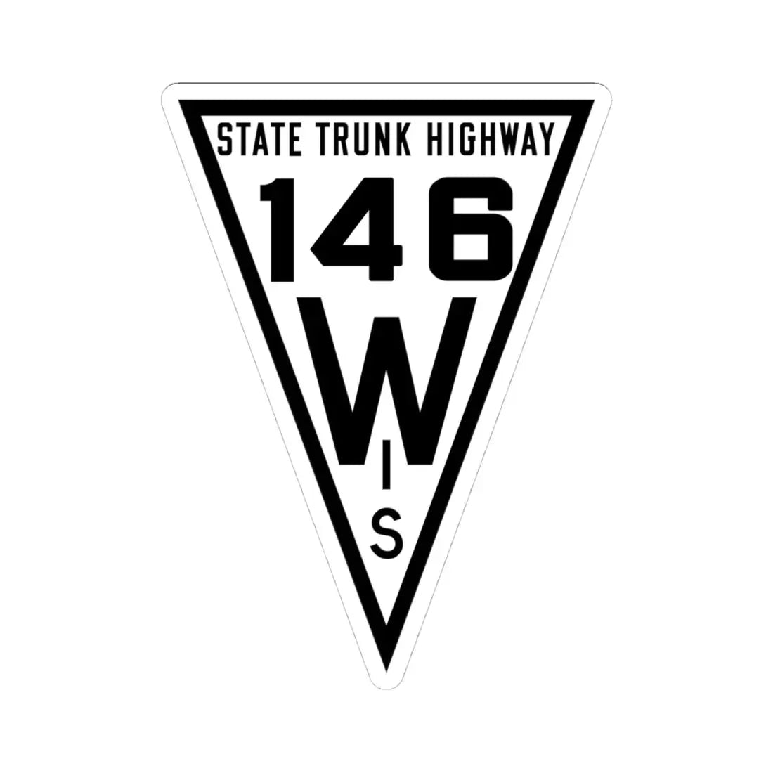 WIS 146 1919 (Wisconsin) (Road Sign) STICKER Vinyl Kiss-Cut Decal 4 Inch White - The Sticker Space