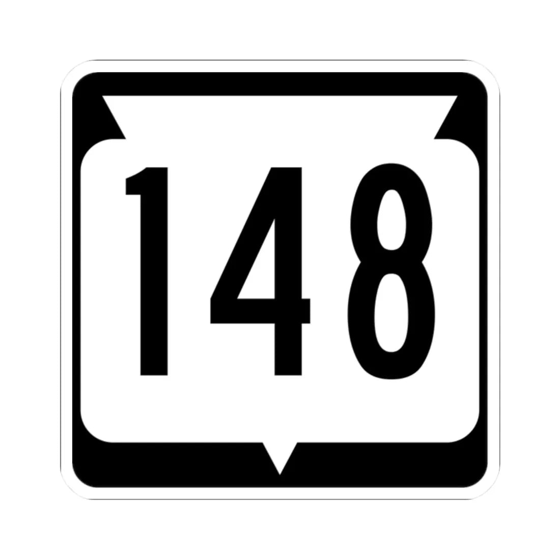 WIS 148 (Wisconsin) (Road Sign) STICKER Vinyl Kiss-Cut Decal 2 Inch White - The Sticker Space
