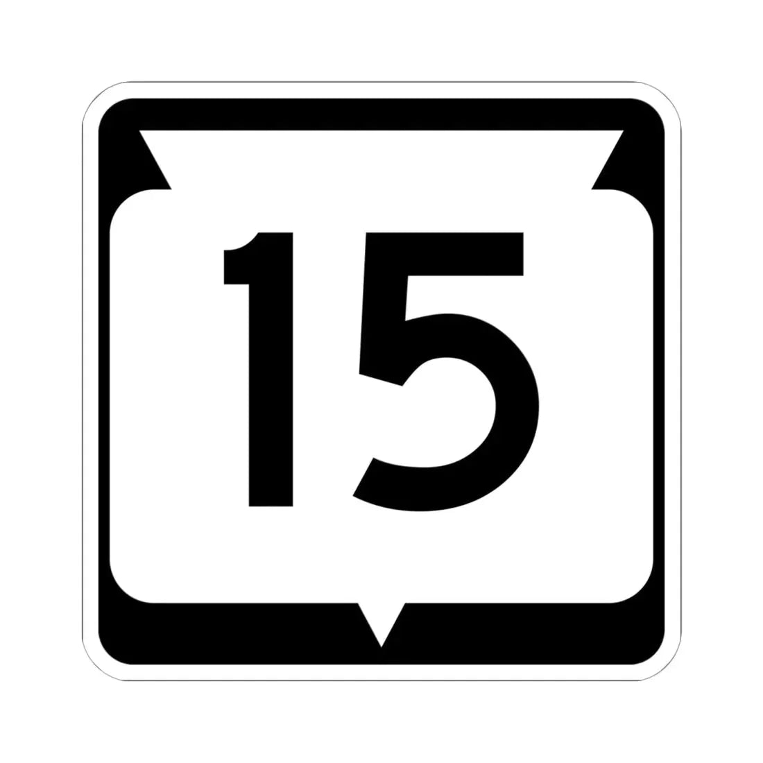 WIS 15 (Wisconsin) (Road Sign) STICKER Vinyl Kiss-Cut Decal 6 Inch White - The Sticker Space