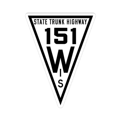 WIS 151 1919 (Wisconsin) (Road Sign) STICKER Vinyl Kiss-Cut Decal 4 Inch White - The Sticker Space