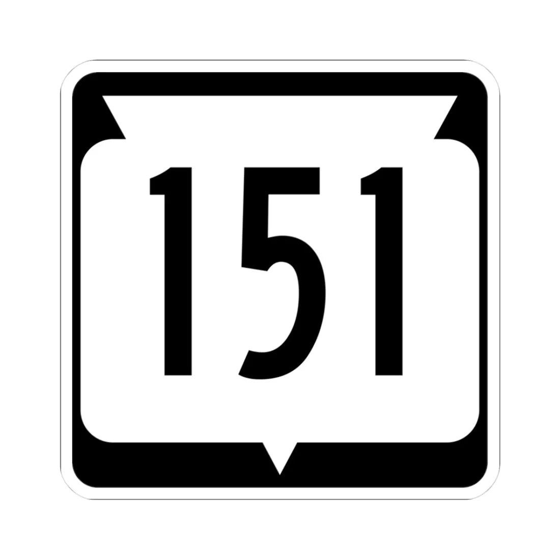 WIS 151 (Wisconsin) (Road Sign) STICKER Vinyl Kiss-Cut Decal 3 Inch White - The Sticker Space