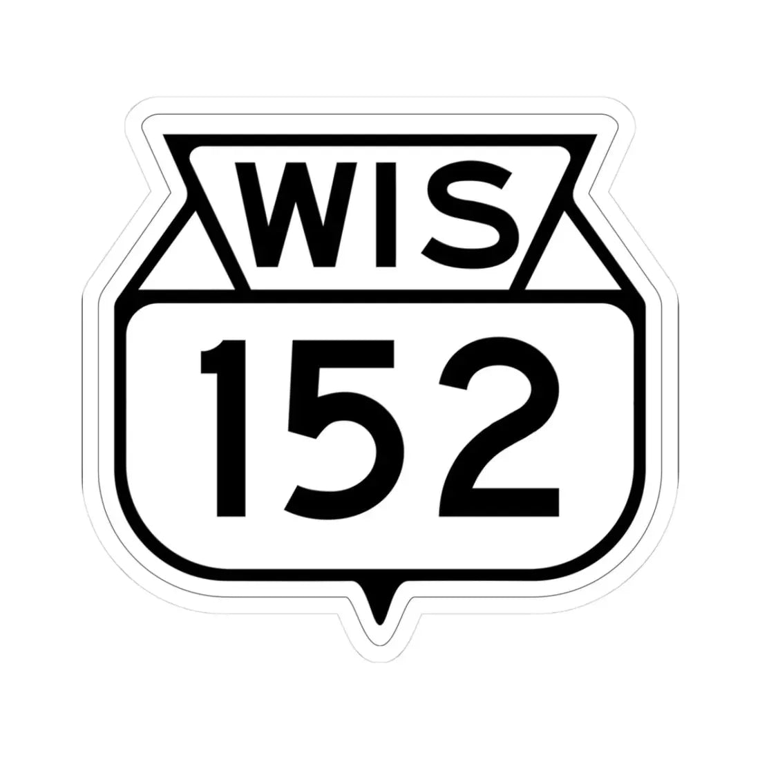 WIS 152 1949 (Wisconsin) (Road Sign) STICKER Vinyl Kiss-Cut Decal 3 Inch White - The Sticker Space
