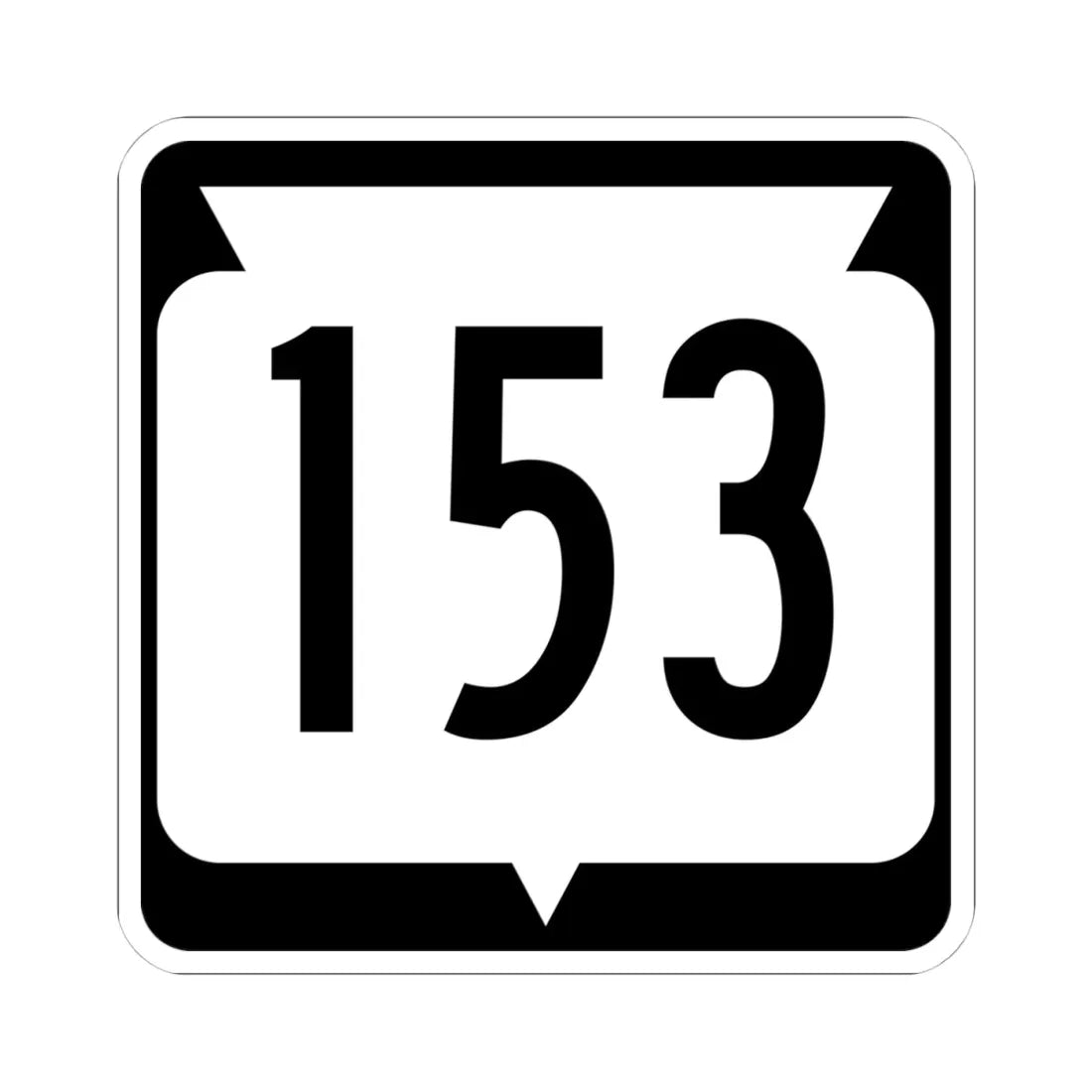 WIS 153 (Wisconsin) (Road Sign) STICKER Vinyl Kiss-Cut Decal 4 Inch White - The Sticker Space