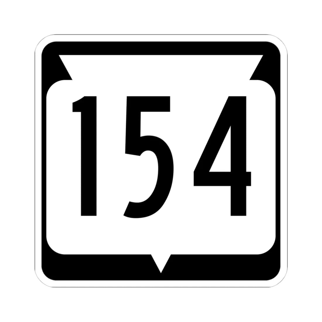WIS 154 (Wisconsin) (Road Sign) STICKER Vinyl Kiss-Cut Decal 4 Inch White - The Sticker Space