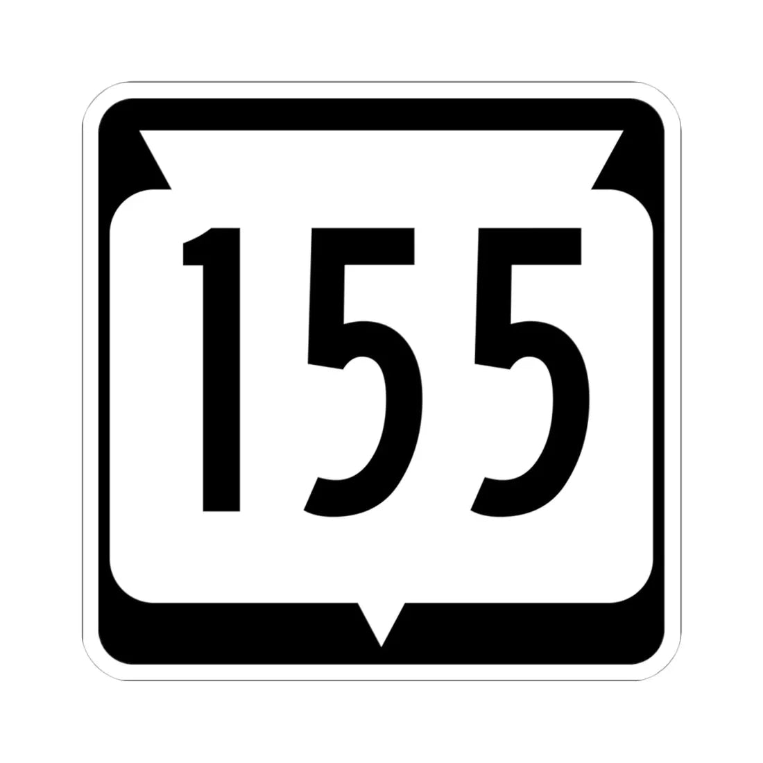 WIS 155 (Wisconsin) (Road Sign) STICKER Vinyl Kiss-Cut Decal 4 Inch White - The Sticker Space