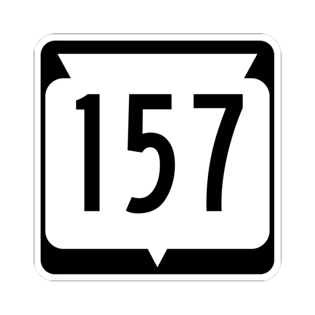 WIS 157 (Wisconsin) (Road Sign) STICKER Vinyl Kiss-Cut Decal 3 Inch White - The Sticker Space