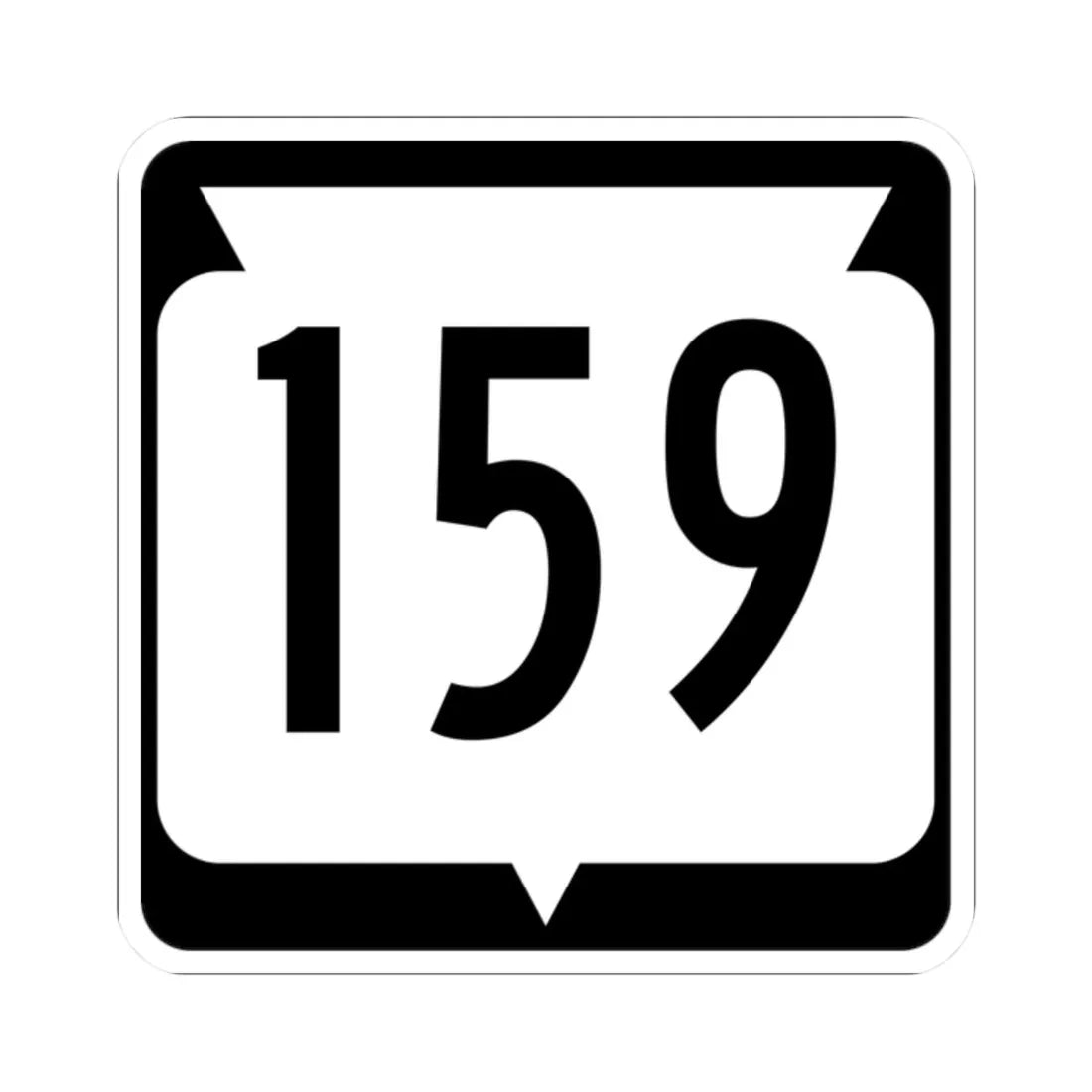 WIS 159 (Wisconsin) (Road Sign) STICKER Vinyl Kiss-Cut Decal 2 Inch White - The Sticker Space