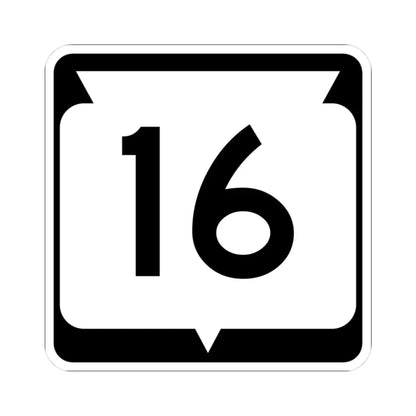 WIS 16 (Wisconsin) (Road Sign) STICKER Vinyl Kiss-Cut Decal 3 Inch White - The Sticker Space