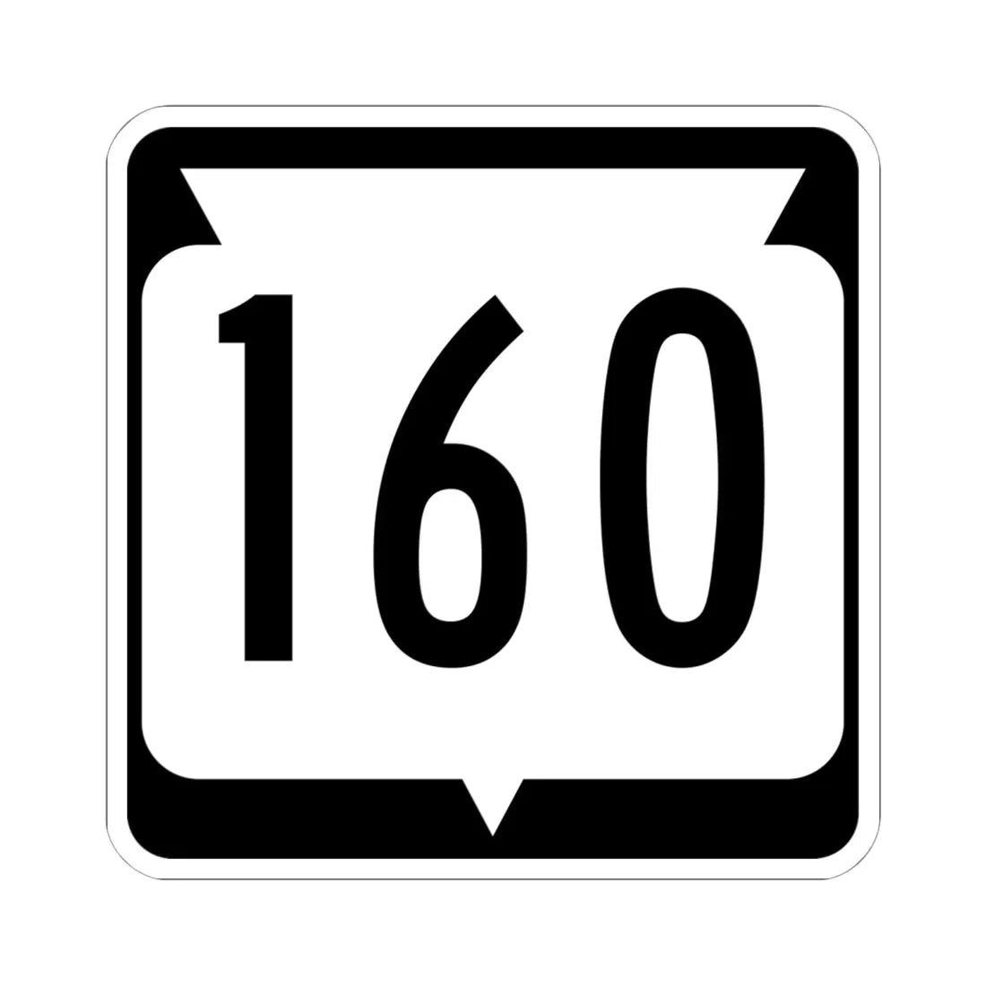 WIS 160 (Wisconsin) (Road Sign) STICKER Vinyl Kiss-Cut Decal 6 Inch White - The Sticker Space