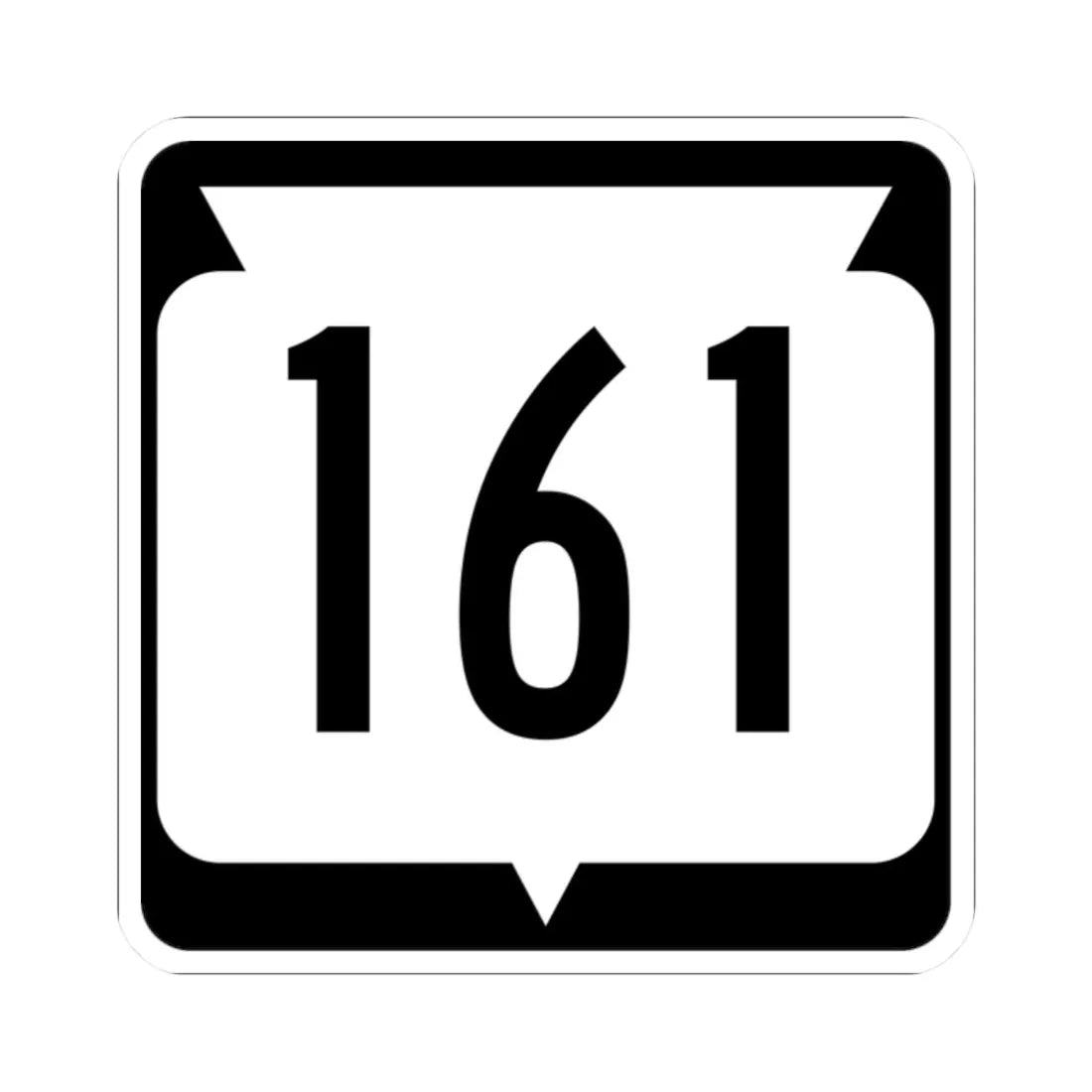 WIS 161 (Wisconsin) (Road Sign) STICKER Vinyl Kiss-Cut Decal 2 Inch White - The Sticker Space