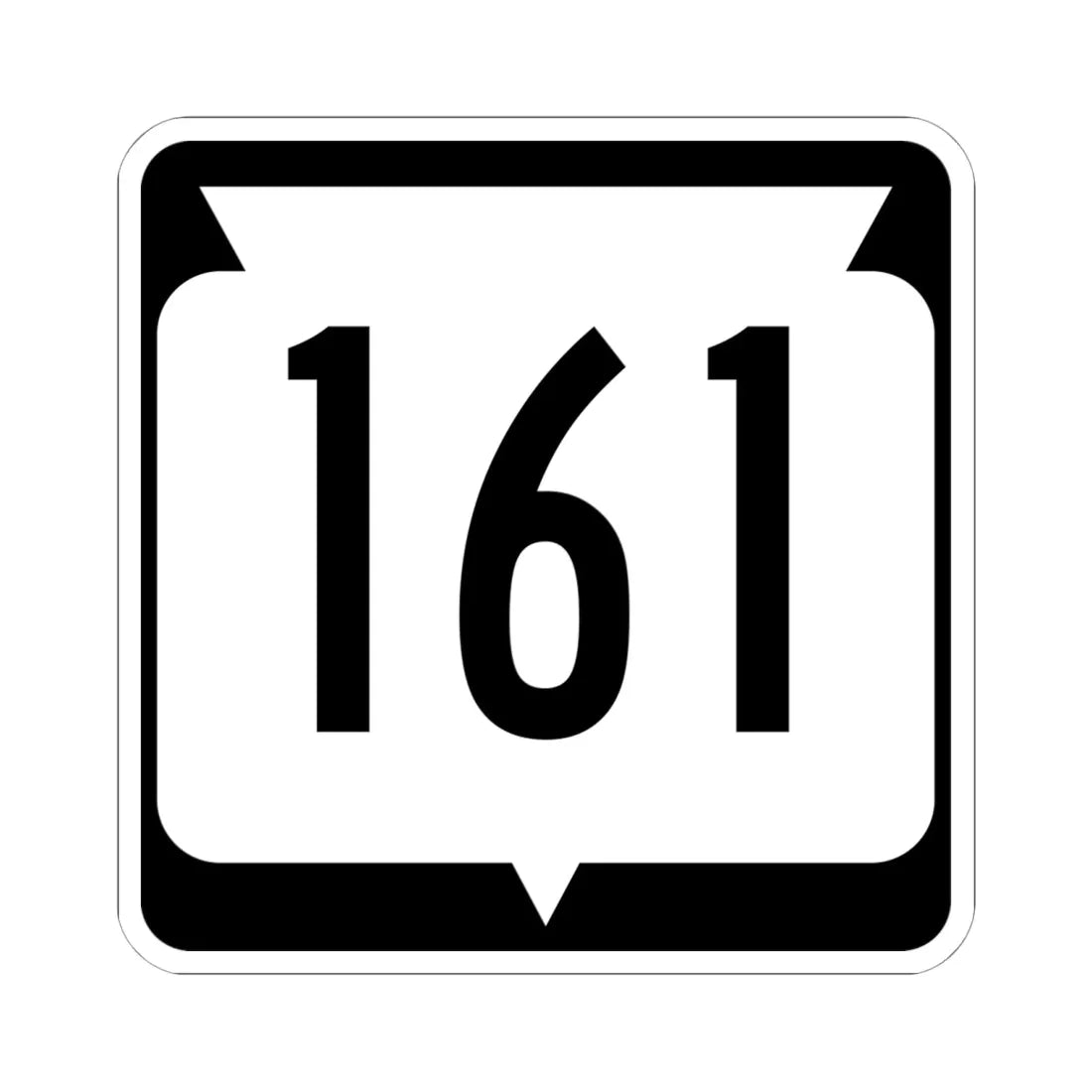 WIS 161 (Wisconsin) (Road Sign) STICKER Vinyl Kiss-Cut Decal 6 Inch White - The Sticker Space
