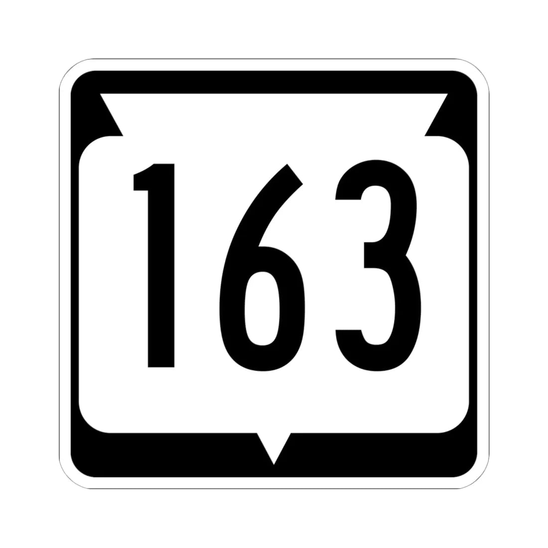 WIS 163 (Wisconsin) (Road Sign) STICKER Vinyl Kiss-Cut Decal 6 Inch White - The Sticker Space