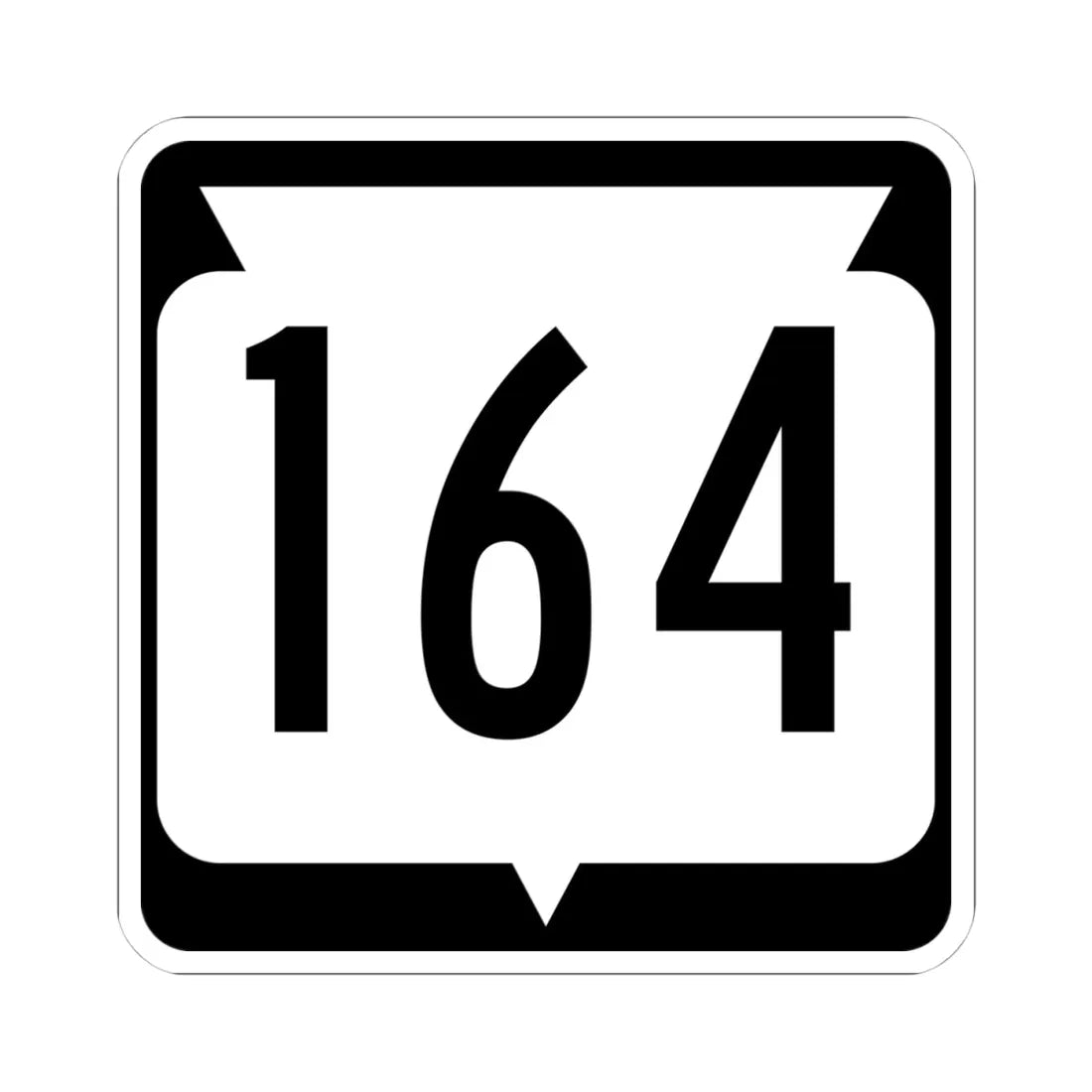 WIS 164 (Wisconsin) (Road Sign) STICKER Vinyl Kiss-Cut Decal 4 Inch White - The Sticker Space