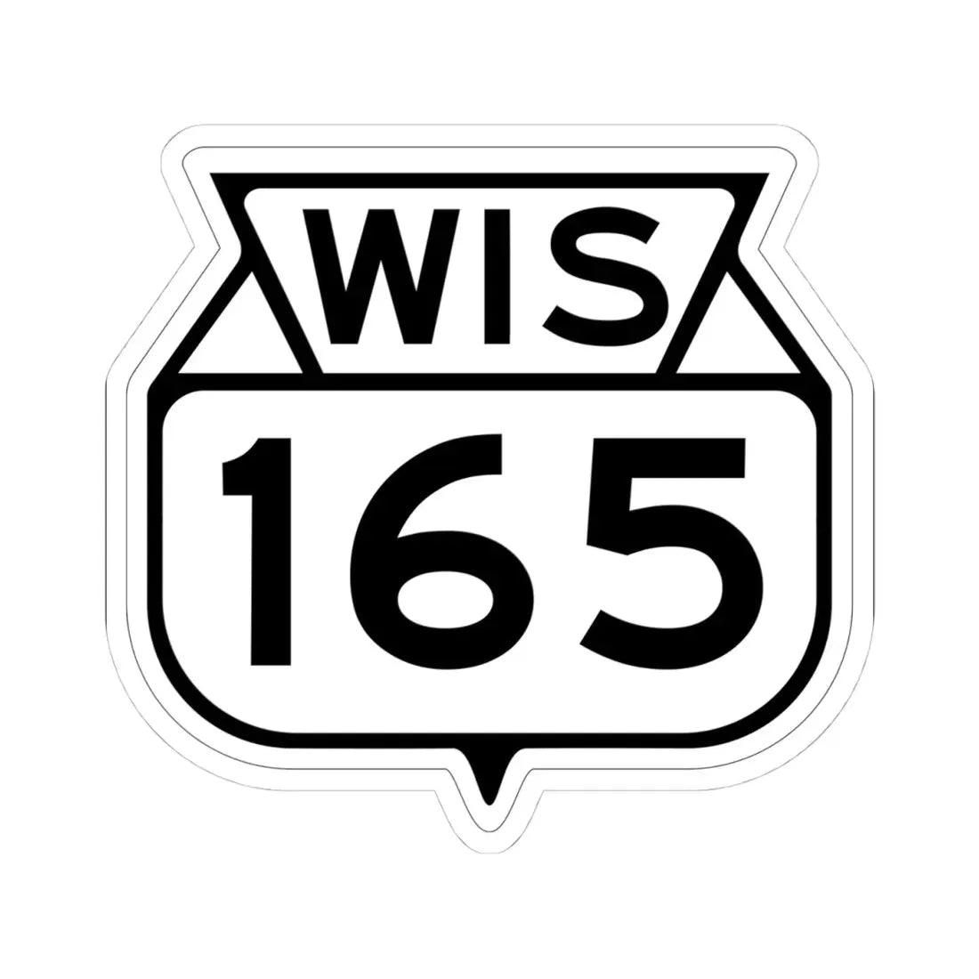 WIS 165 1949 (Wisconsin) (Road Sign) STICKER Vinyl Kiss-Cut Decal 4 Inch White - The Sticker Space