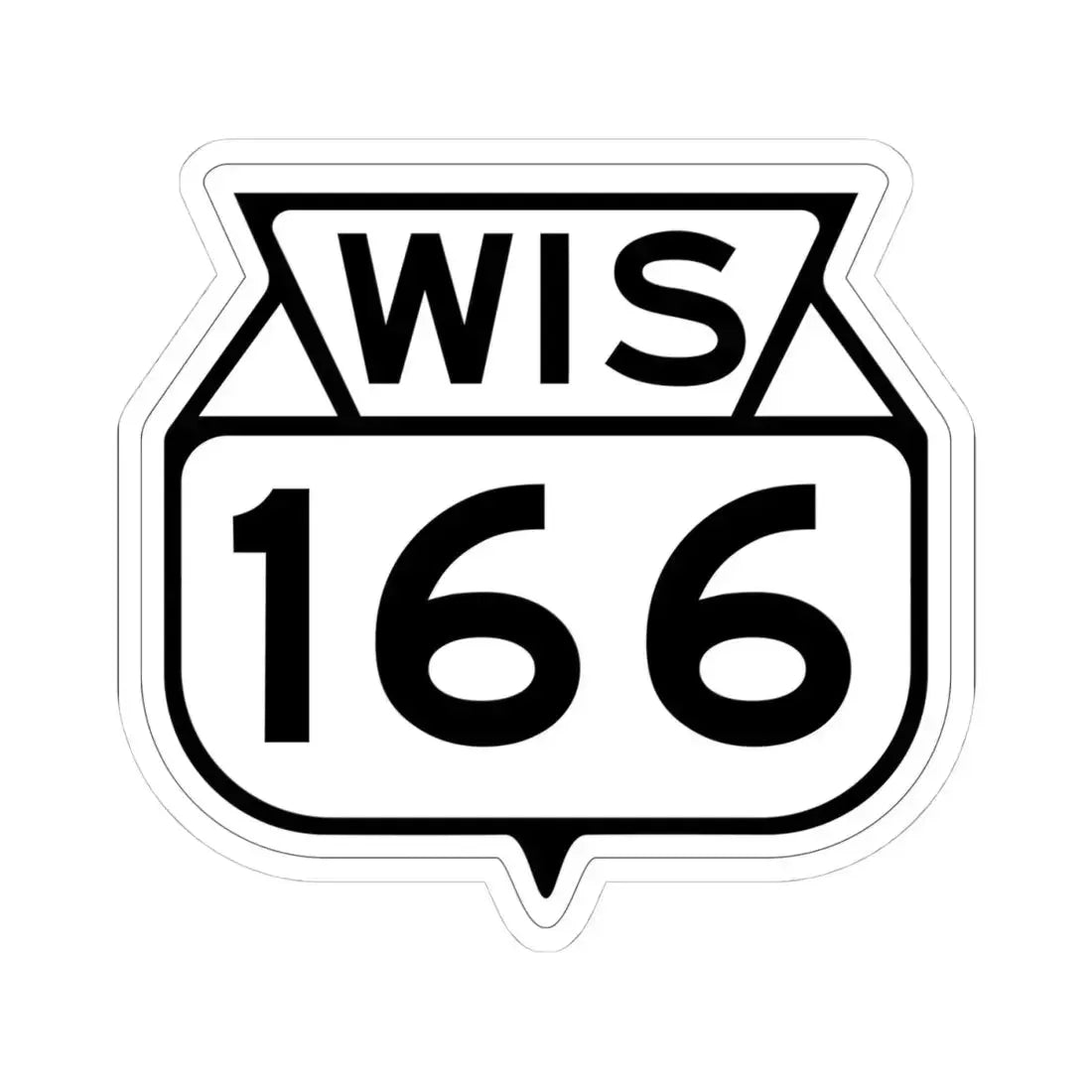 WIS 166 1949 (Wisconsin) (Road Sign) STICKER Vinyl Kiss-Cut Decal - The Sticker Space