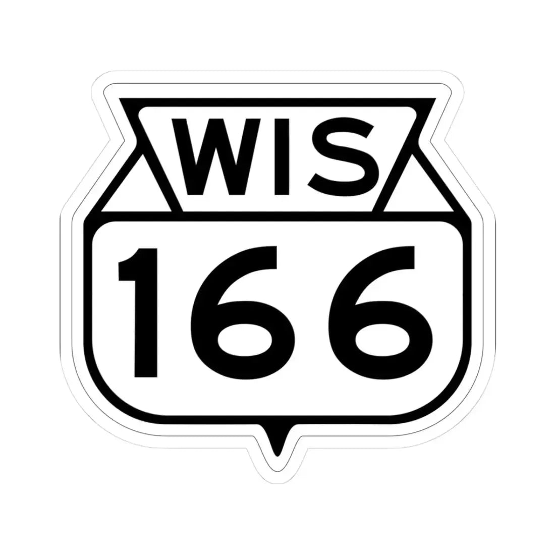 WIS 166 1949 (Wisconsin) (Road Sign) STICKER Vinyl Kiss-Cut Decal - The Sticker Space
