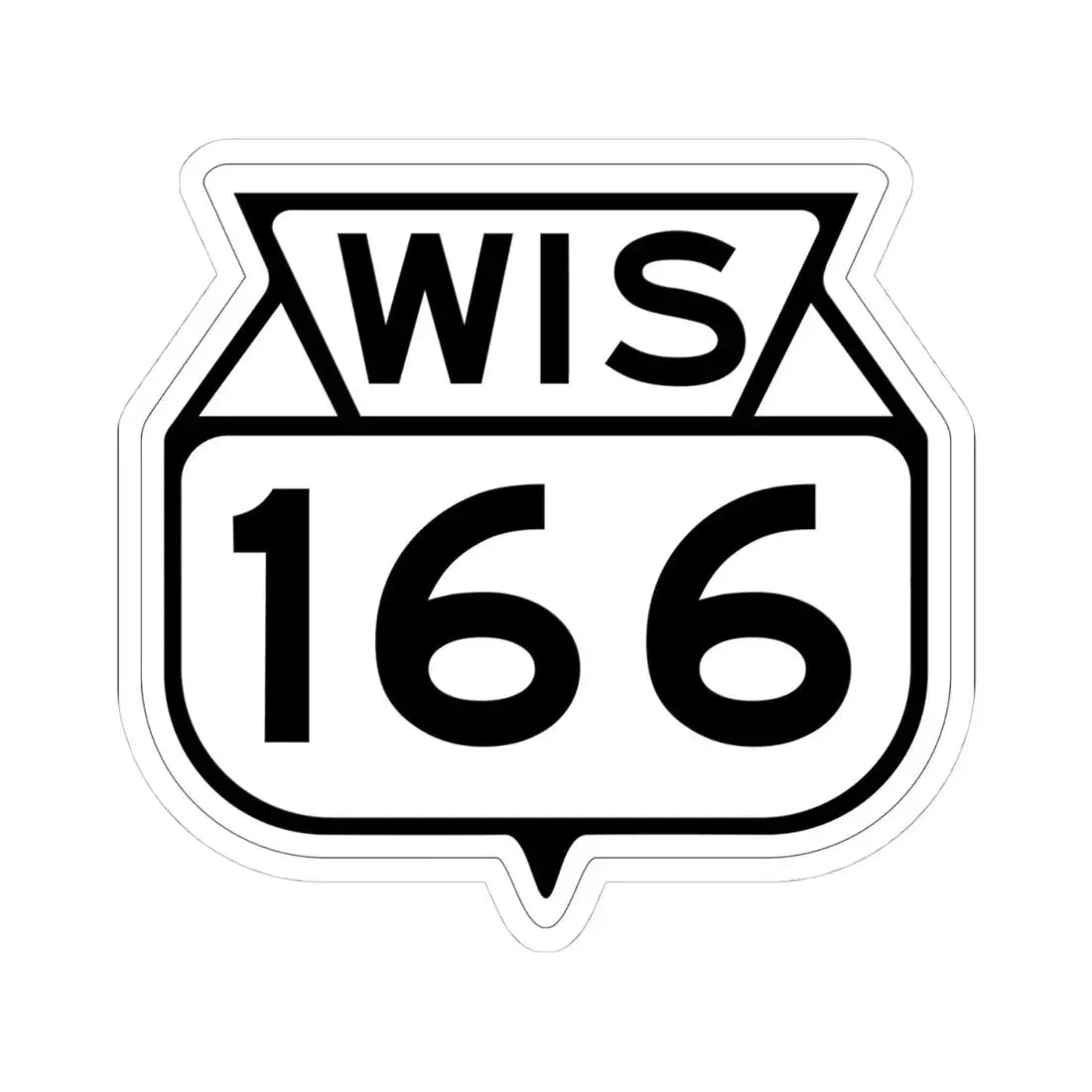WIS 166 1949 (Wisconsin) (Road Sign) STICKER Vinyl Kiss-Cut Decal - The Sticker Space