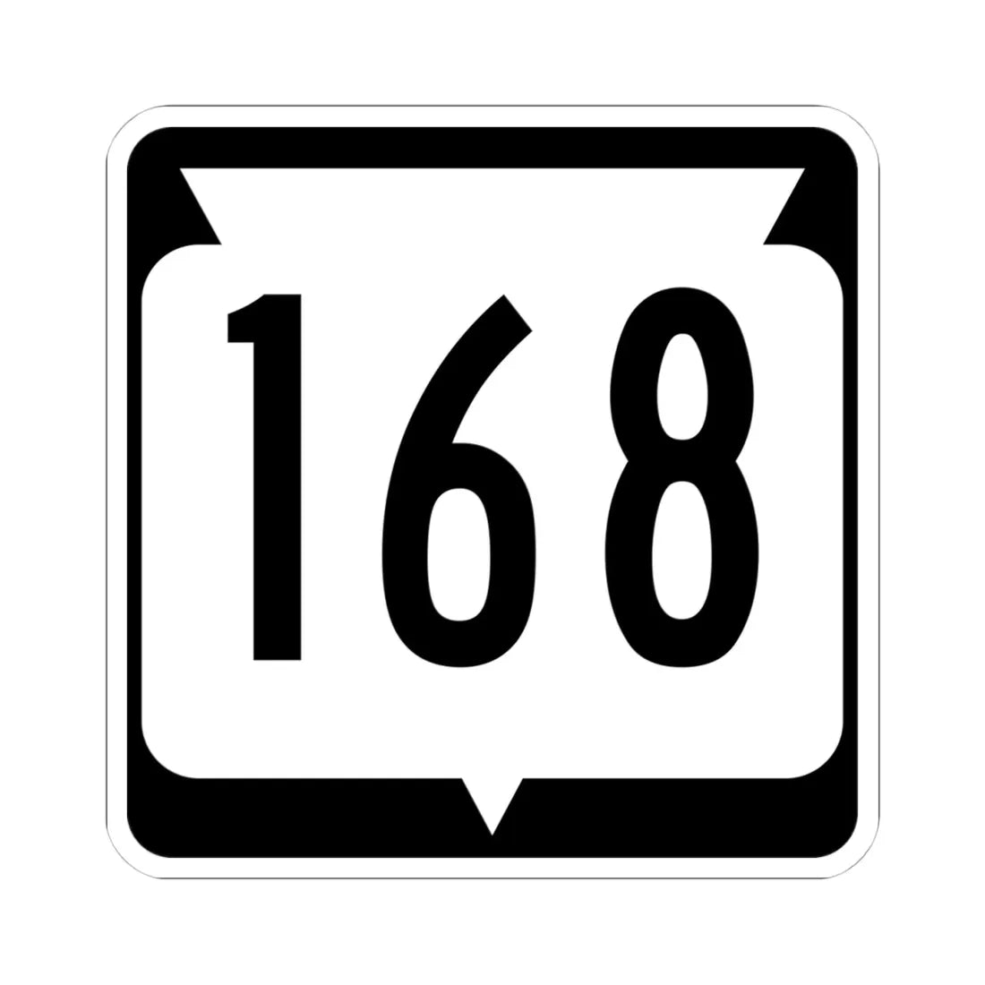 WIS 168 (Wisconsin) (Road Sign) STICKER Vinyl Kiss-Cut Decal 4 Inch White - The Sticker Space