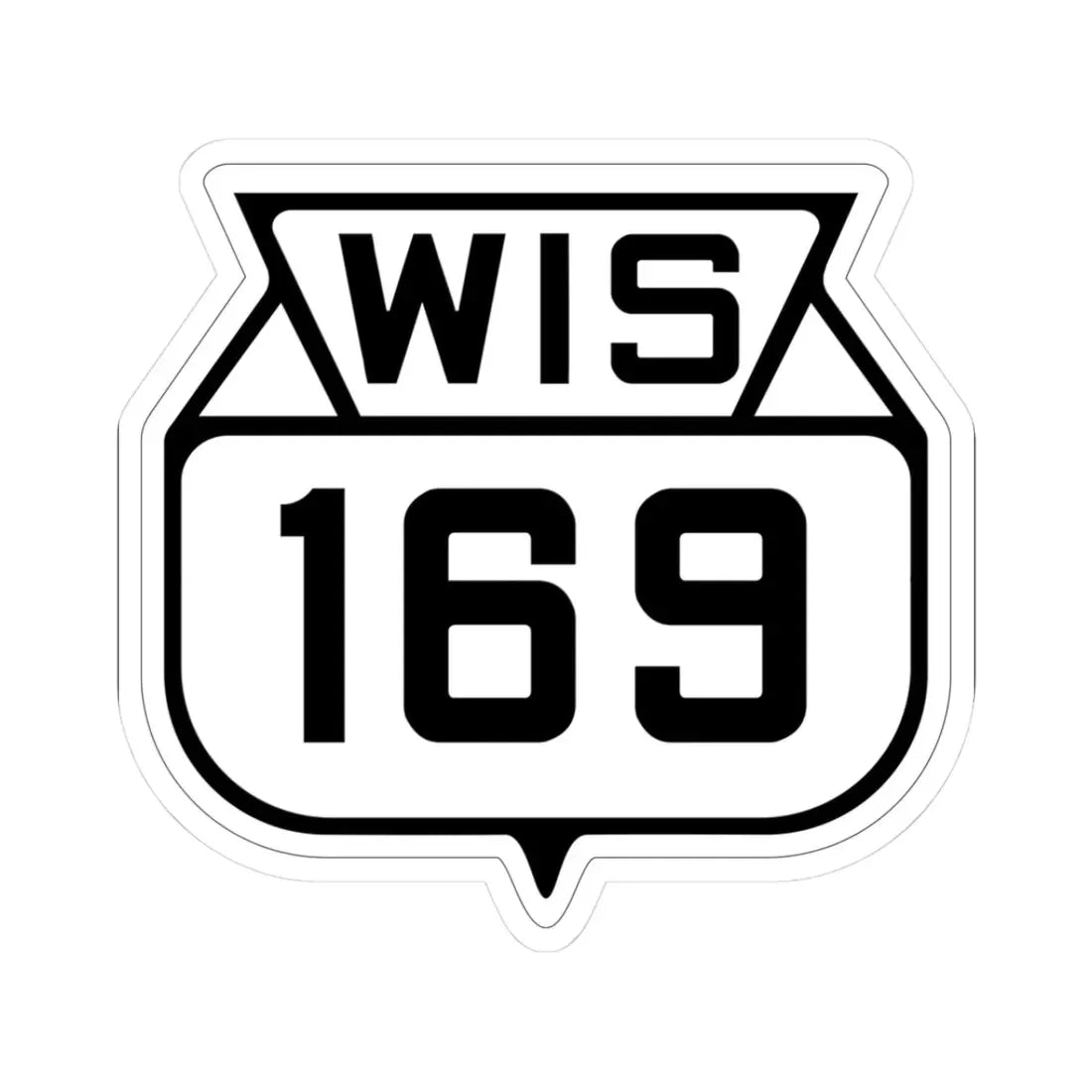 WIS 169 1938 (Wisconsin) (Road Sign) STICKER Vinyl Kiss-Cut Decal 3 Inch White - The Sticker Space