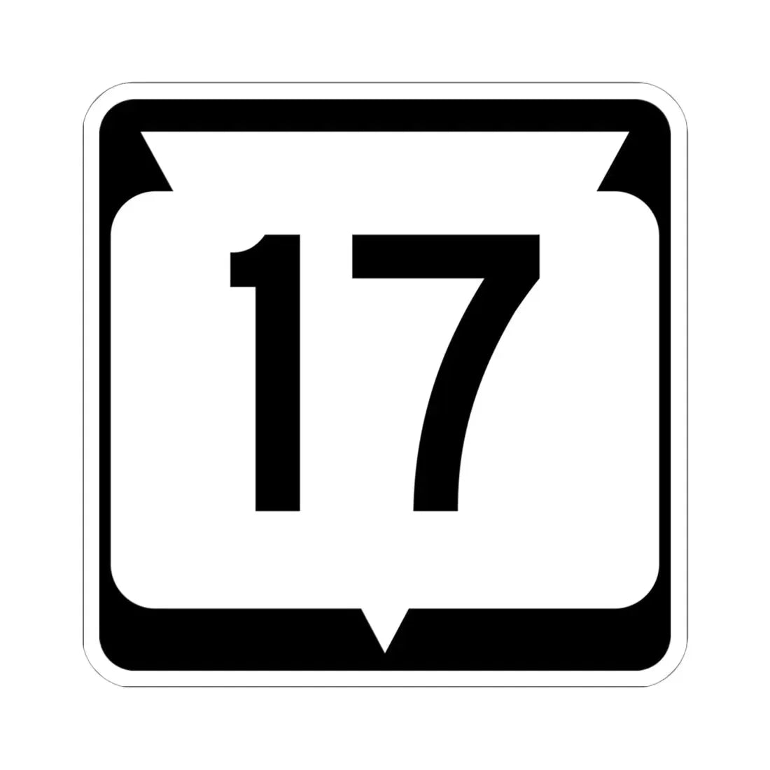 WIS 17 (Wisconsin) (Road Sign) STICKER Vinyl Kiss-Cut Decal 6 Inch White - The Sticker Space