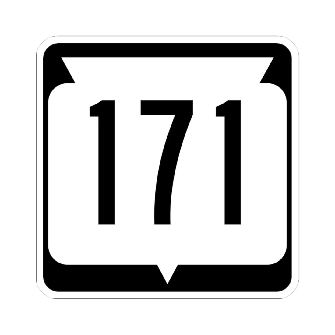 WIS 171 (Wisconsin) (Road Sign) STICKER Vinyl Kiss-Cut Decal 3 Inch White - The Sticker Space