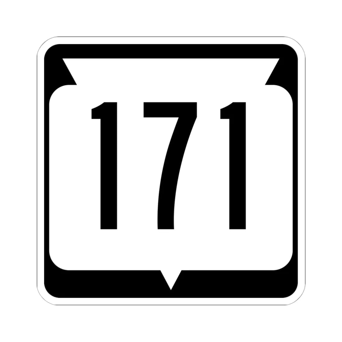 WIS 171 (Wisconsin) (Road Sign) STICKER Vinyl Kiss-Cut Decal 6 Inch White - The Sticker Space