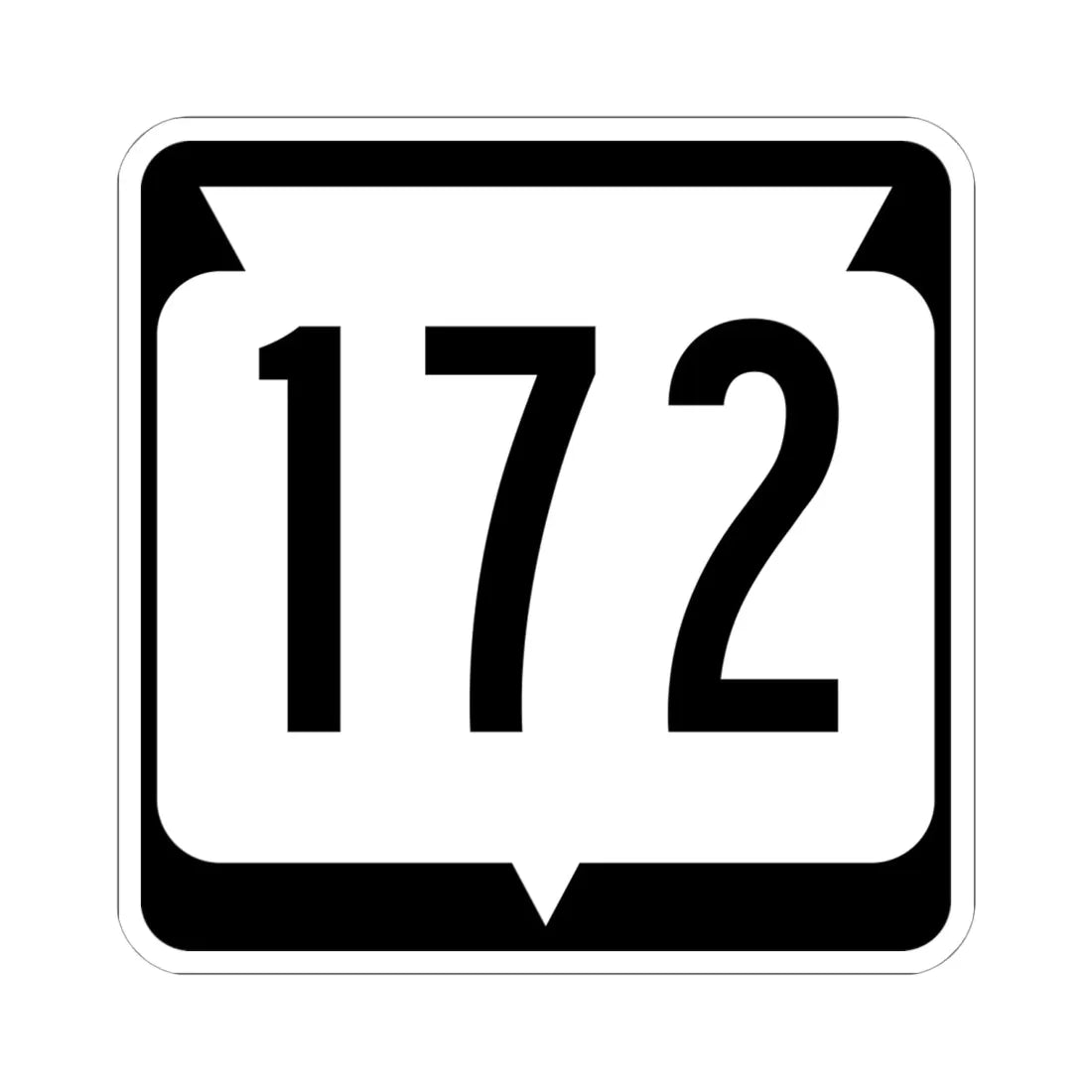 WIS 172 (Wisconsin) (Road Sign) STICKER Vinyl Kiss-Cut Decal 6 Inch White - The Sticker Space