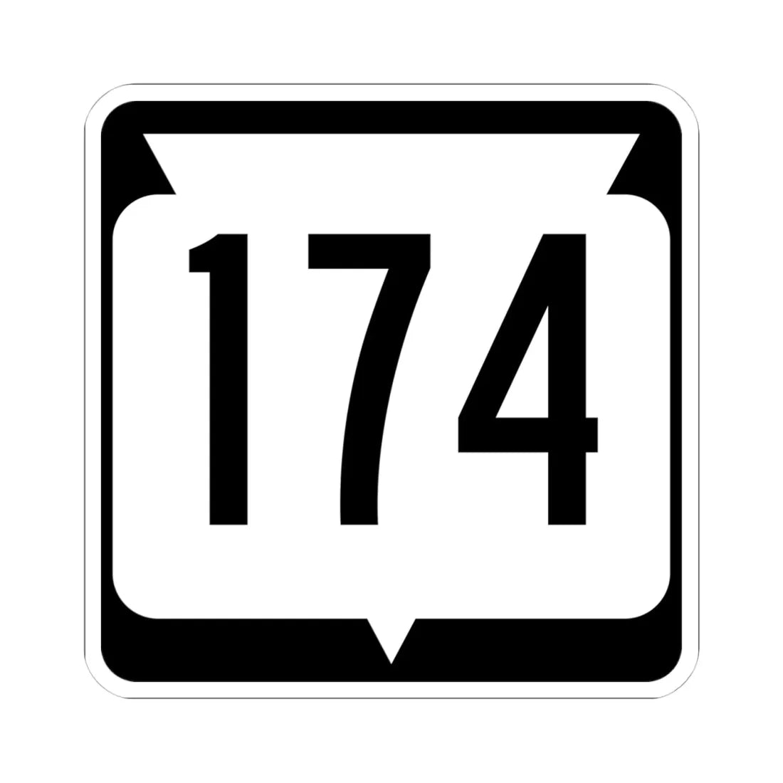 WIS 174 (Wisconsin) (Road Sign) STICKER Vinyl Kiss-Cut Decal 4 Inch White - The Sticker Space