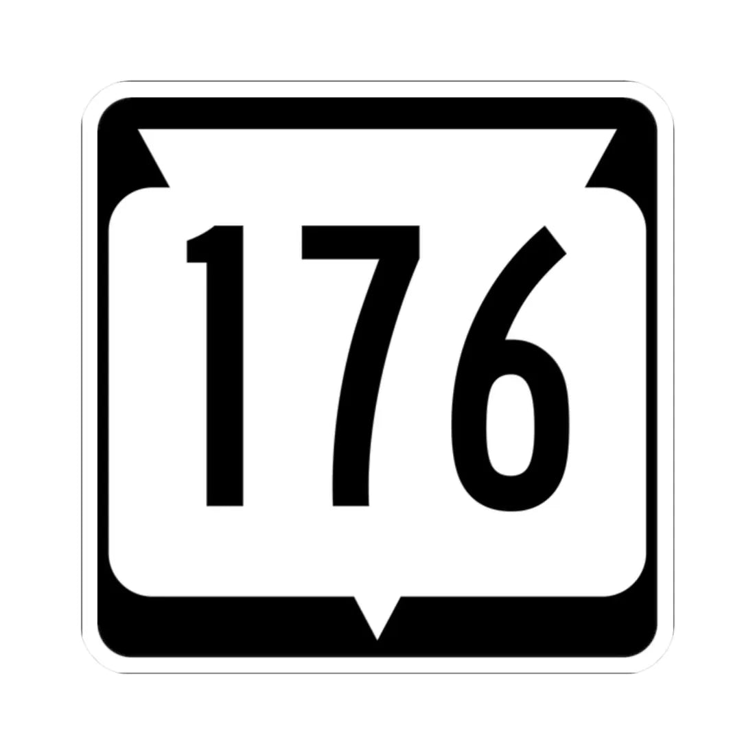 WIS 176 (Wisconsin) (Road Sign) STICKER Vinyl Kiss-Cut Decal 2 Inch White - The Sticker Space