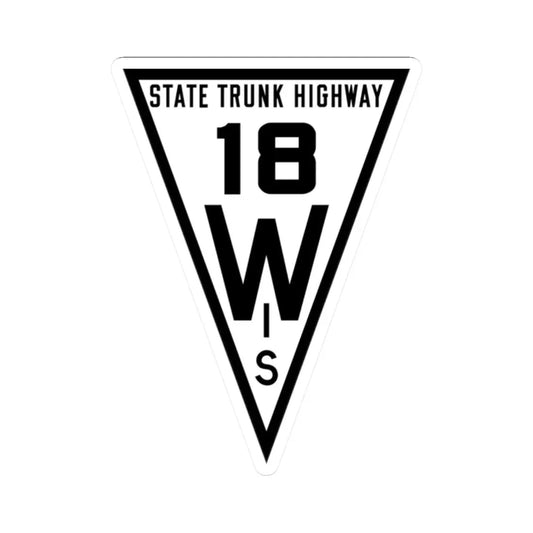 WIS 18 1919 (Wisconsin) (Road Sign) STICKER Vinyl Kiss-Cut Decal 2 Inch White - The Sticker Space