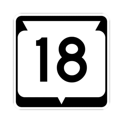 WIS 18 (Wisconsin) (Road Sign) STICKER Vinyl Kiss-Cut Decal 2 Inch White - The Sticker Space