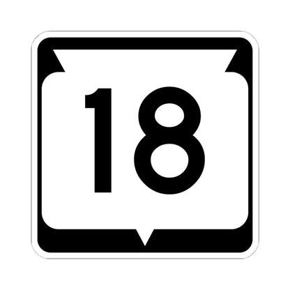 WIS 18 (Wisconsin) (Road Sign) STICKER Vinyl Kiss-Cut Decal 6 Inch White - The Sticker Space