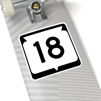 WIS 18 (Wisconsin) (Road Sign) STICKER Vinyl Kiss-Cut Decal - The Sticker Space