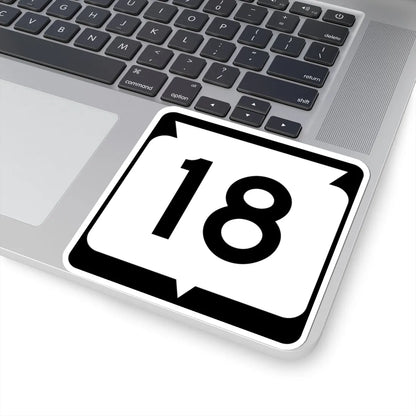 WIS 18 (Wisconsin) (Road Sign) STICKER Vinyl Kiss-Cut Decal - The Sticker Space