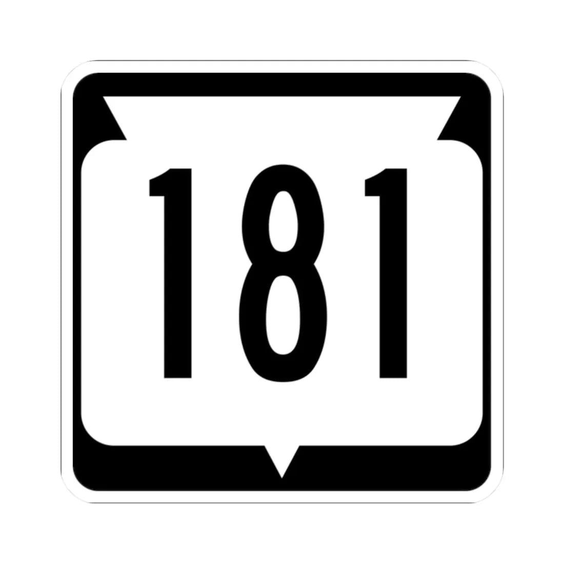 WIS 181 (Wisconsin) (Road Sign) STICKER Vinyl Kiss-Cut Decal 2 Inch White - The Sticker Space