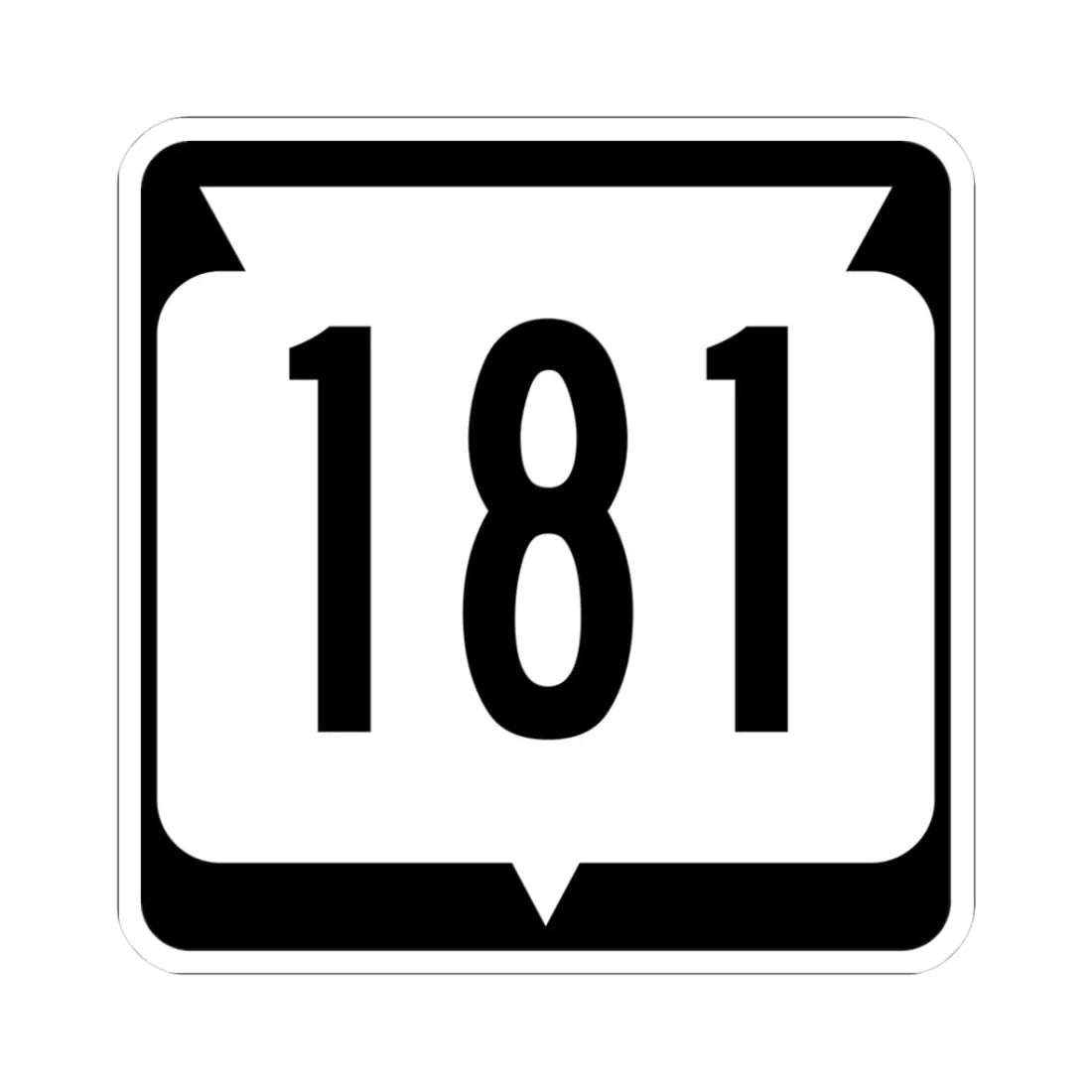 WIS 181 (Wisconsin) (Road Sign) STICKER Vinyl Kiss-Cut Decal 3 Inch White - The Sticker Space