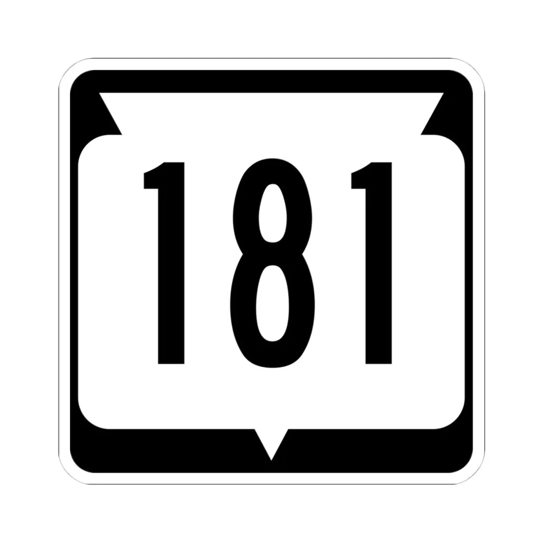 WIS 181 (Wisconsin) (Road Sign) STICKER Vinyl Kiss-Cut Decal 4 Inch White - The Sticker Space