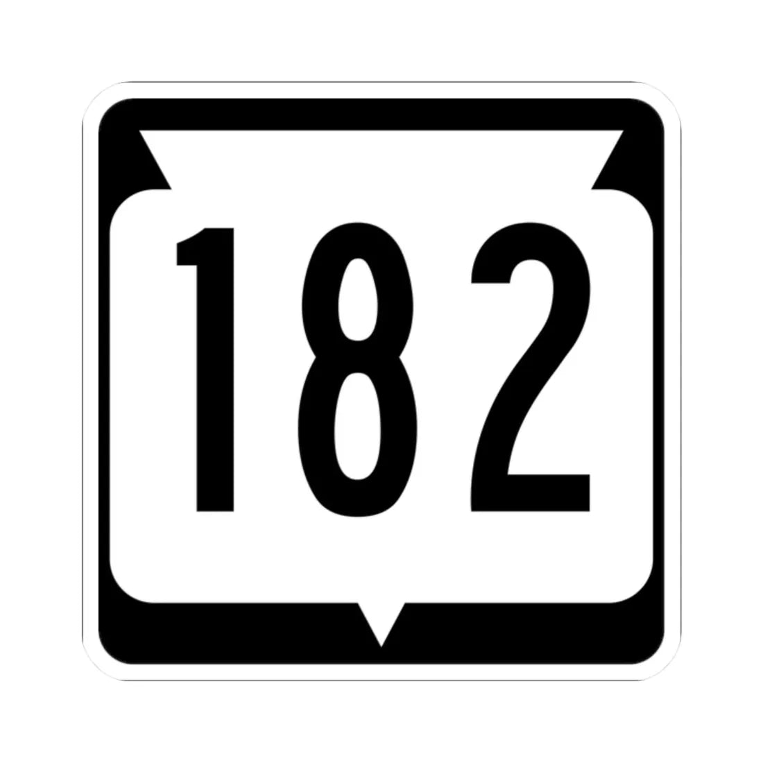 WIS 182 (Wisconsin) (Road Sign) STICKER Vinyl Kiss-Cut Decal 2 Inch White - The Sticker Space