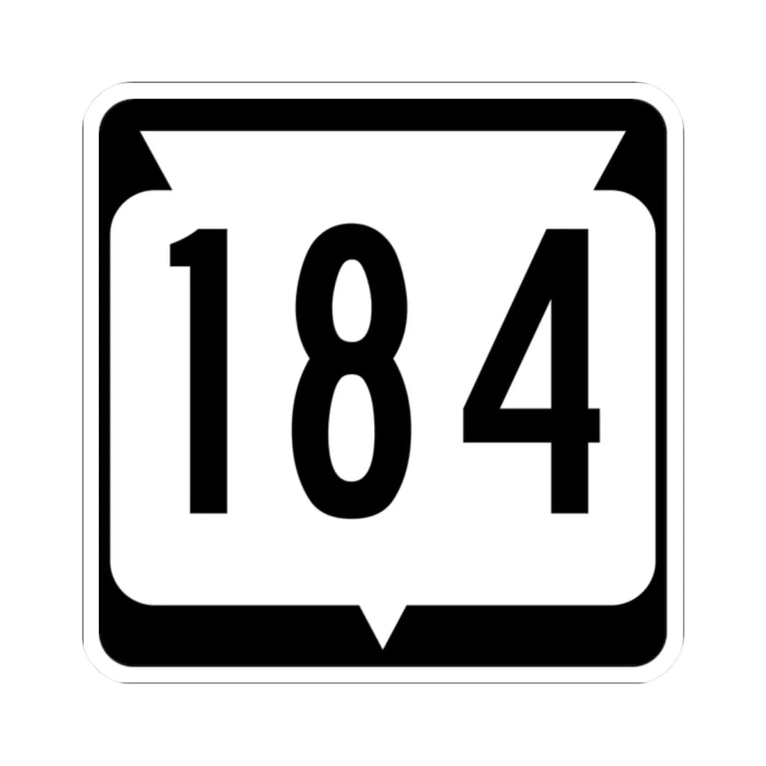 WIS 184 (Wisconsin) (Road Sign) STICKER Vinyl Kiss-Cut Decal 2 Inch White - The Sticker Space